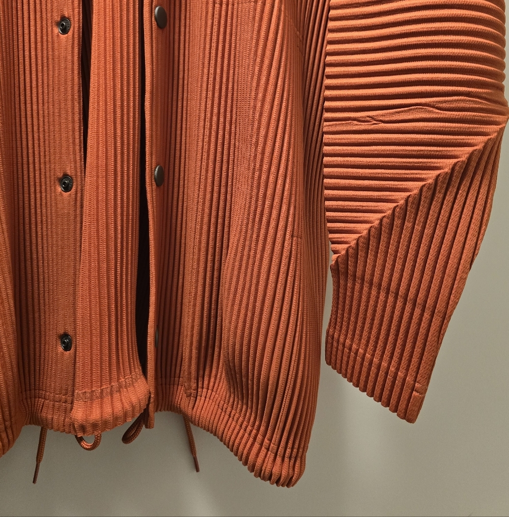 Issey Orange Ribbed Button-Up Jacket - Picture 4 of 8